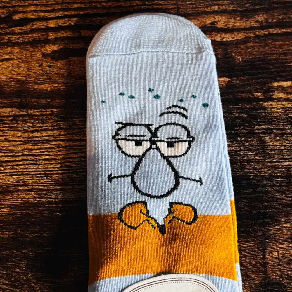 Nickelodeon Squidward Tentacles SpongeBob SquarePants Blue Novelty Crew Socks
